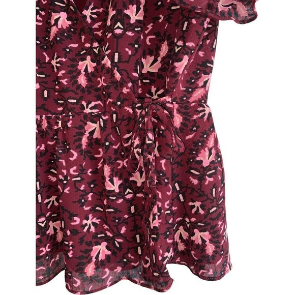 Madewell Georgette Flutter-Sleeve Peplum Top in Rich Paisley size Small - Picture 10 of 13